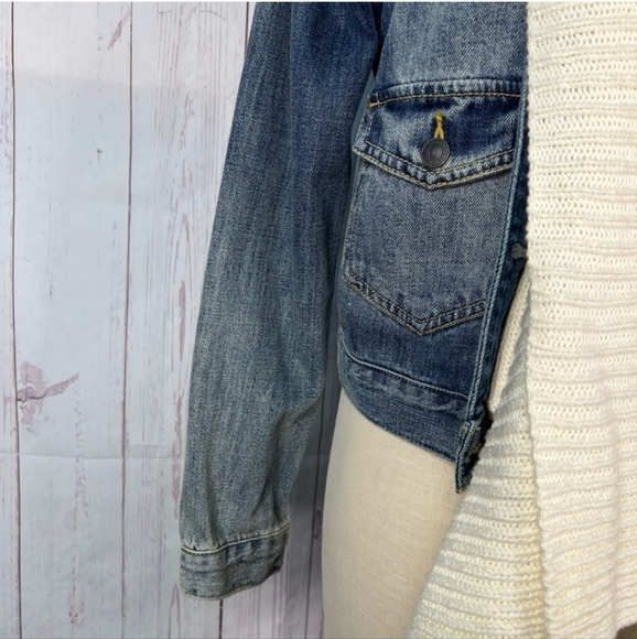 Abercrombie & Fitch Denim Jacket with Knit Collar - Picture 5 of 9